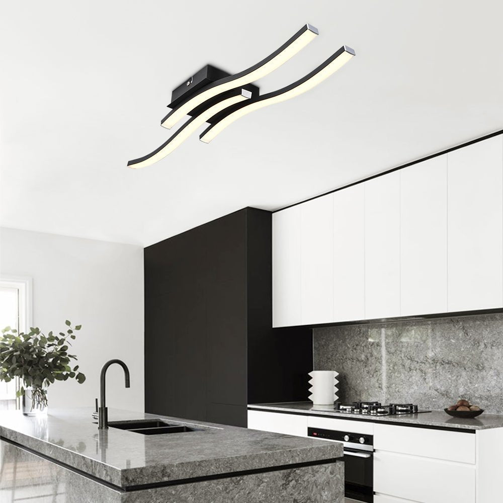 Moderno Lampadario LED Curvo Semi Flush per Bagno
