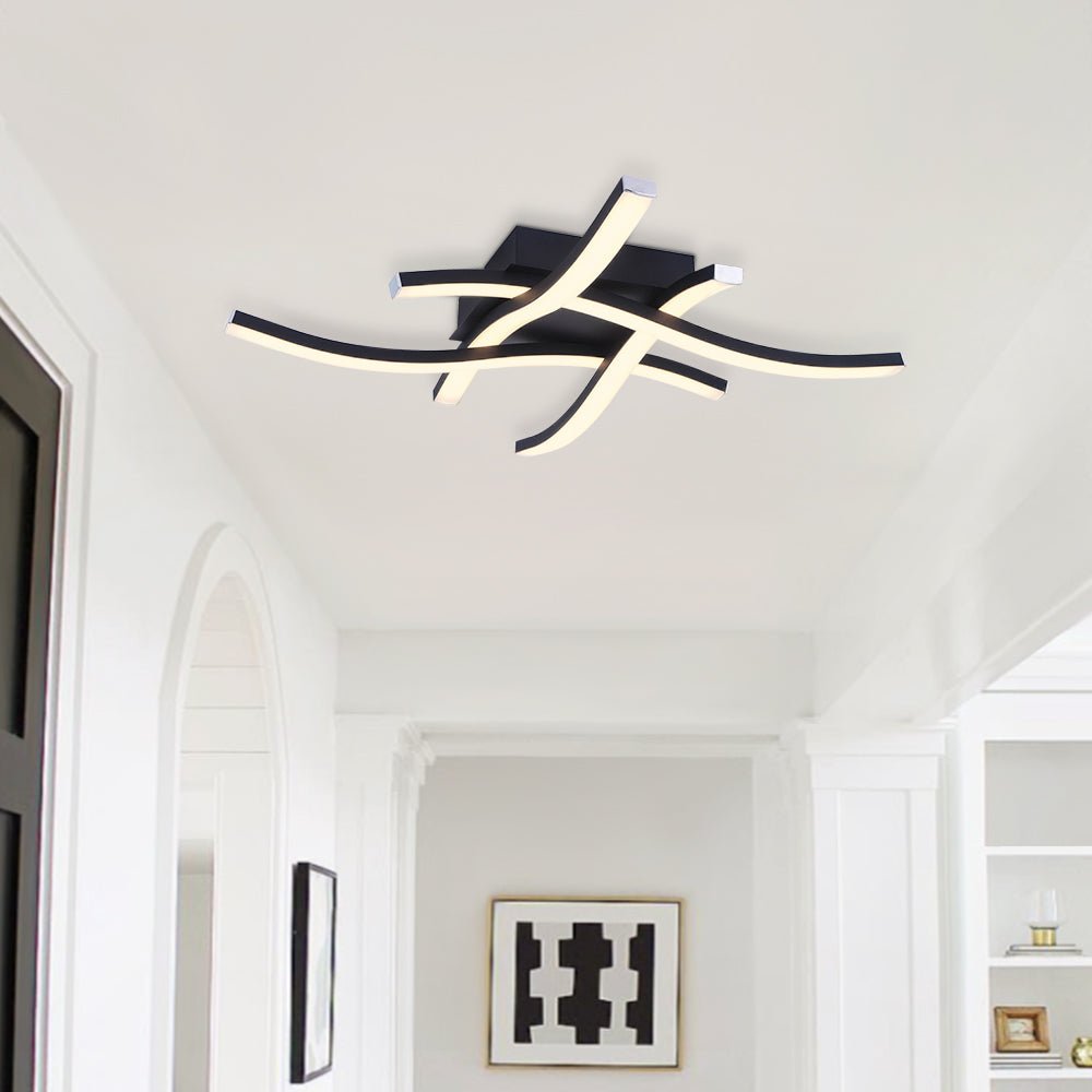 Moderno Lampadario LED Curvo Semi Flush per Bagno