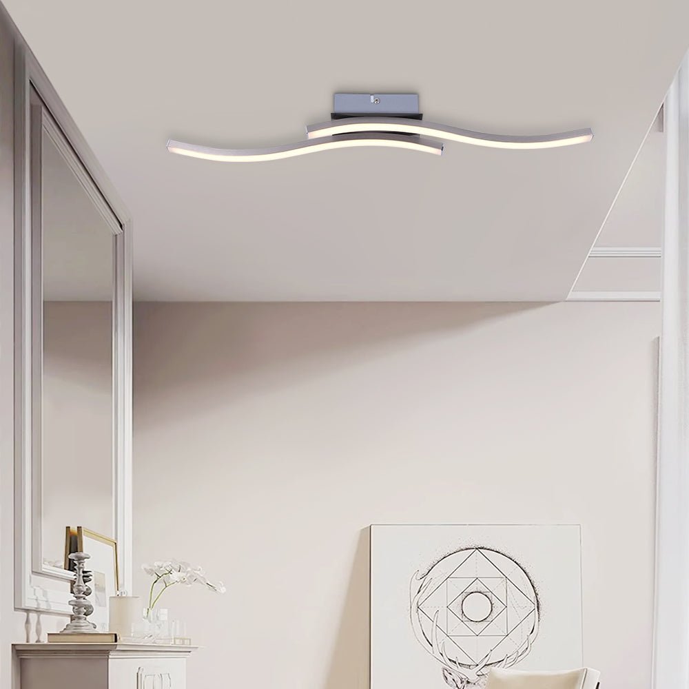 Moderno Lampadario LED Curvo Semi Flush per Bagno