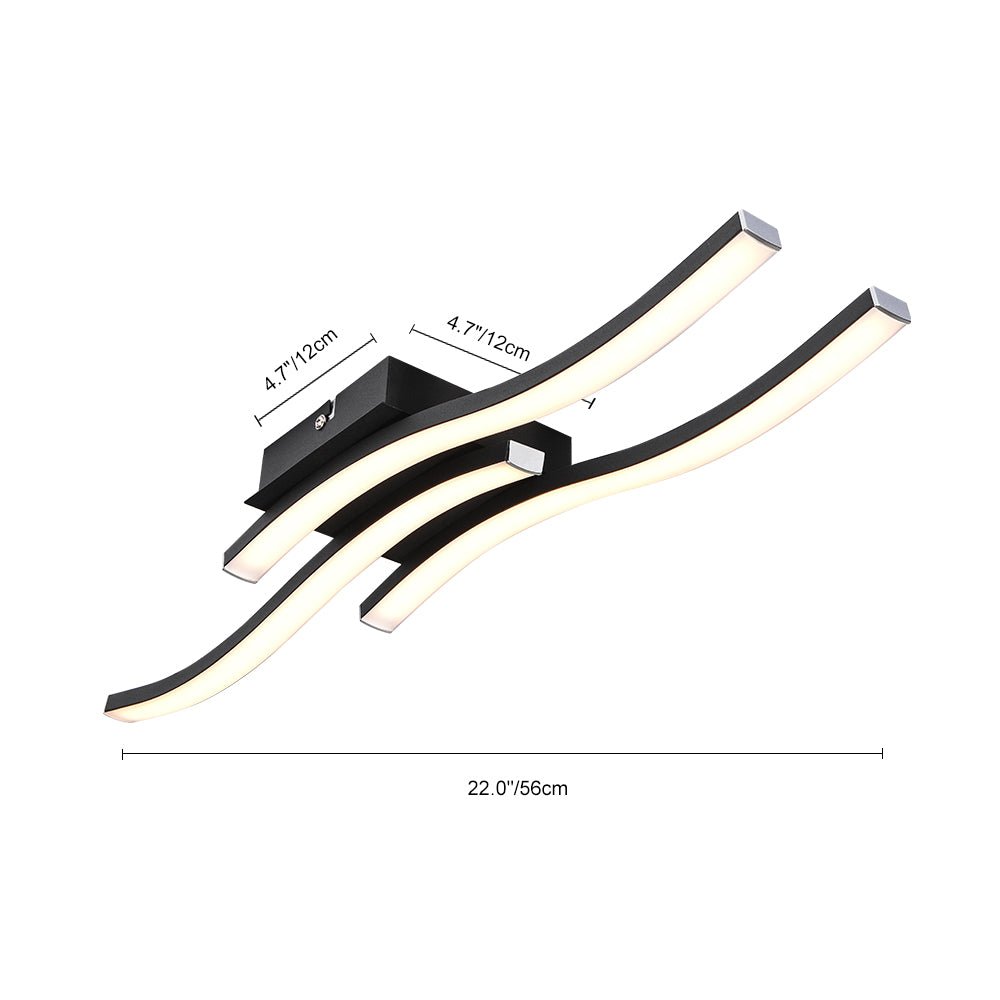 Moderno Lampadario LED Curvo Semi Flush per Bagno