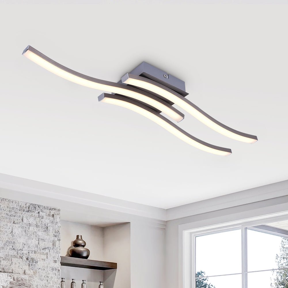 Moderno Lampadario LED Curvo Semi Flush per Bagno