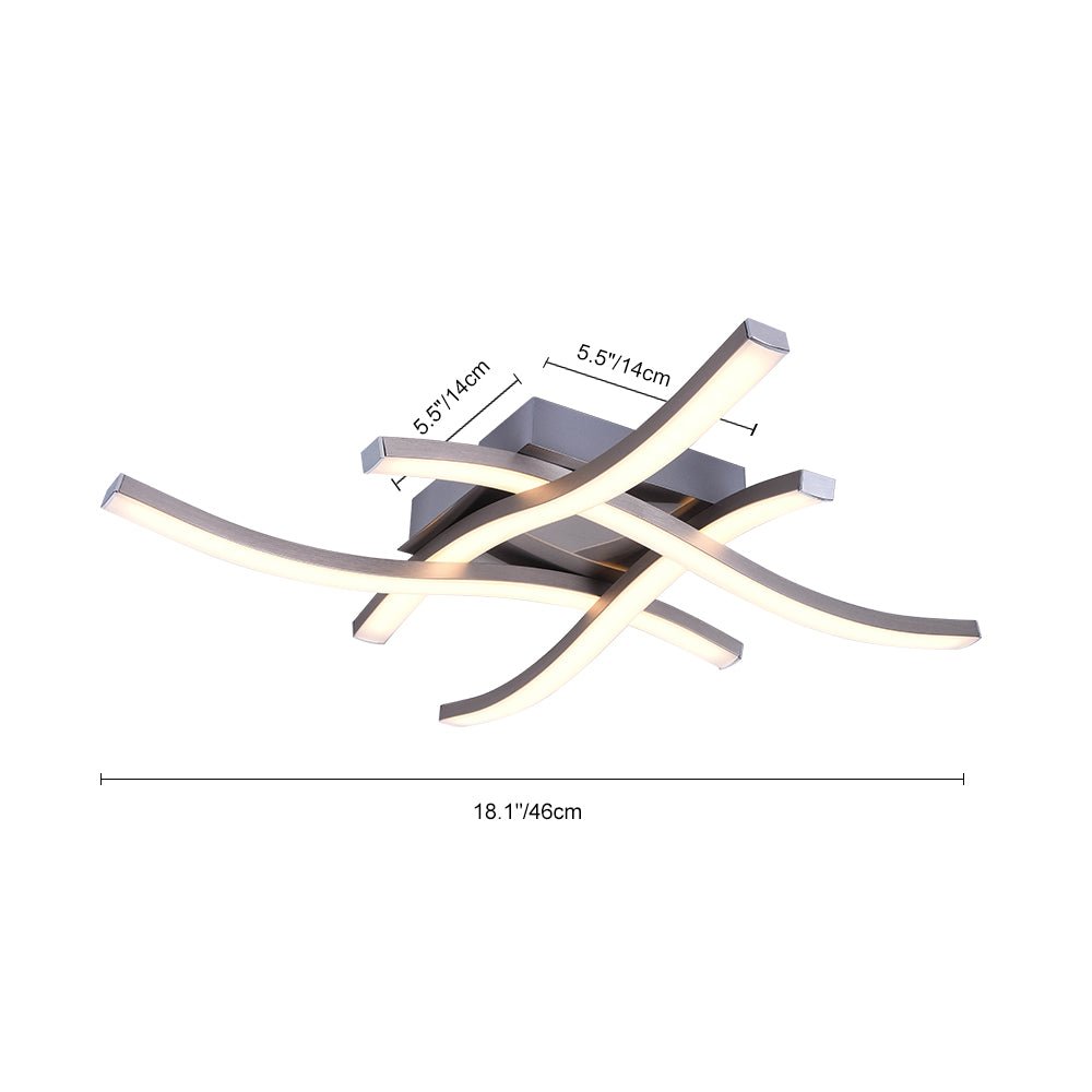 Moderno Lampadario LED Curvo Semi Flush per Bagno