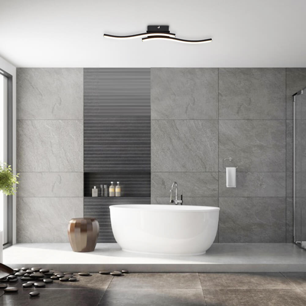 Moderno Lampadario LED Curvo Semi Flush per Bagno
