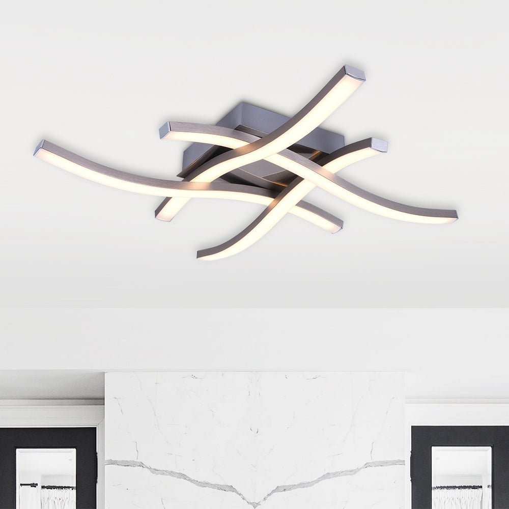 Moderno Lampadario LED Curvo Semi Flush per Bagno