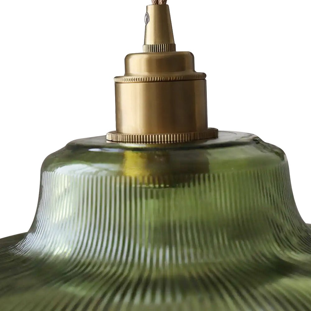 Lampada a sospensione in vetro a forma di cupola a coste, moderna, con 1 luce