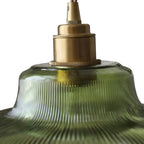 Lampada a sospensione in vetro a forma di cupola a coste, moderna, con 1 luce