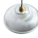 Lampada a sospensione in vetro a forma di cupola a coste, moderna, con 1 luce