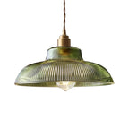 Lampada a sospensione in vetro a forma di cupola a coste, moderna, con 1 luce