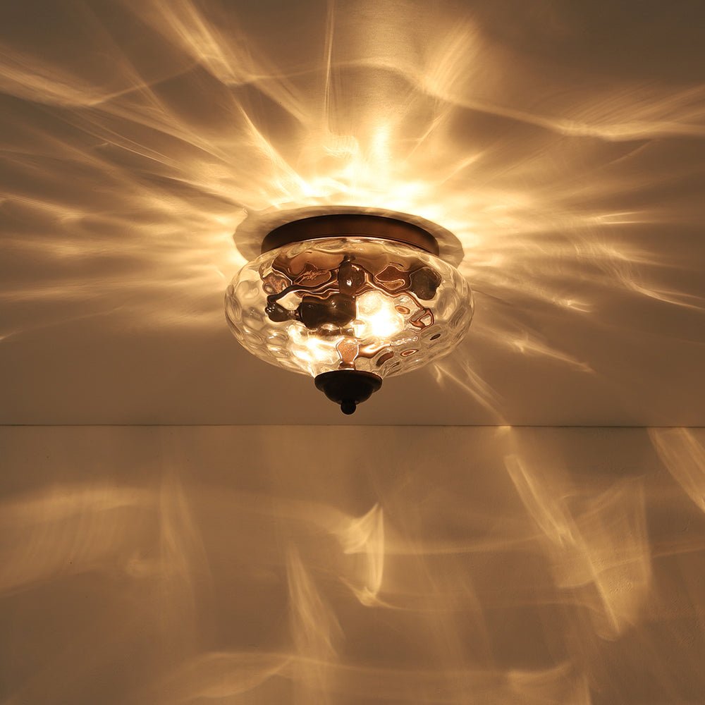 Modern Farmhouse 2-Luce Vetro Acqua Flush Mount