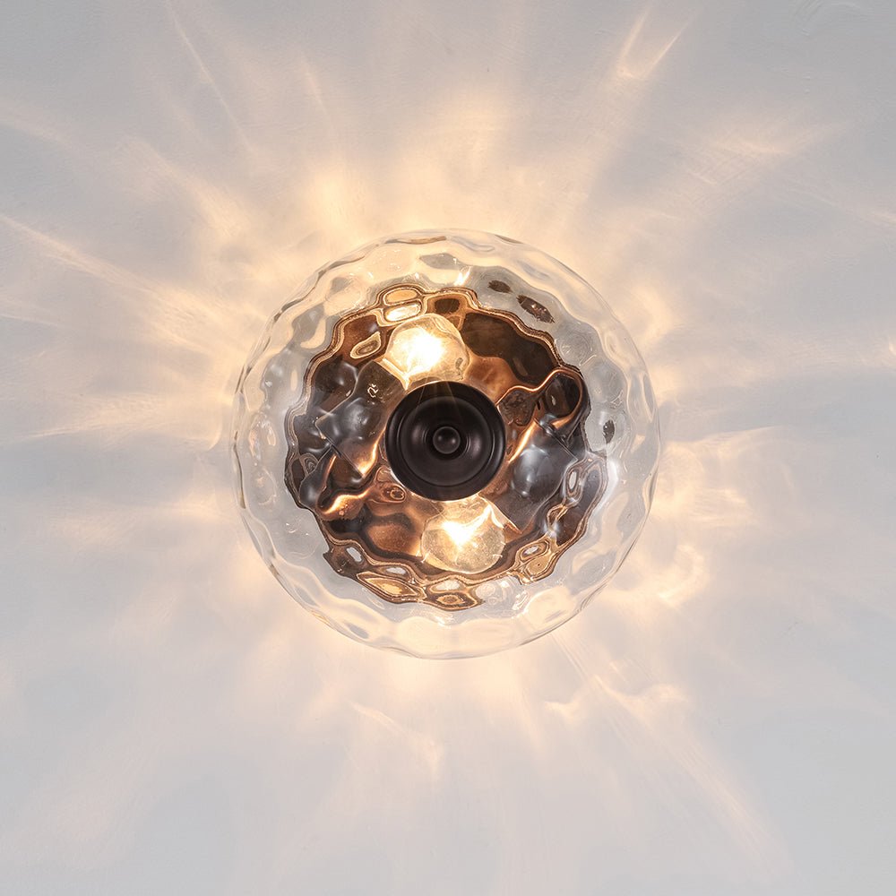 Modern Farmhouse 2-Luce Vetro Acqua Flush Mount