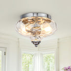 Modern Farmhouse 2-Luce Vetro Acqua Flush Mount