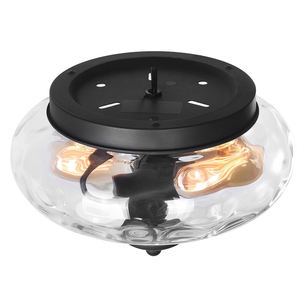 Modern Farmhouse 2-Luce Vetro Acqua Flush Mount