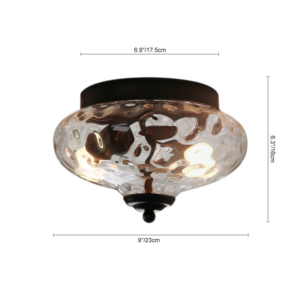 Modern Farmhouse 2-Luce Vetro Acqua Flush Mount