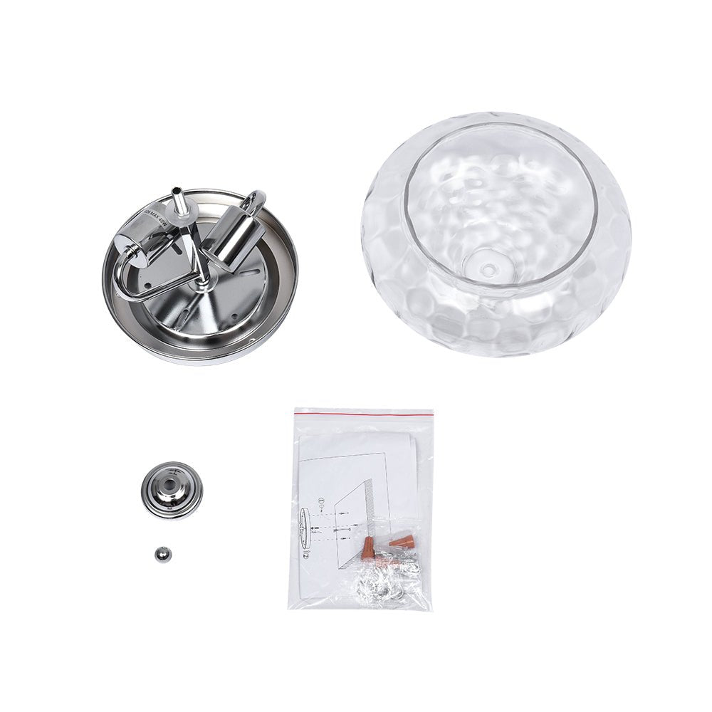 Modern Farmhouse 2-Luce Vetro Acqua Flush Mount