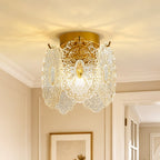 Moderno Glam 1-Luce Fiore di Neve Cristallo Vetro Semi Flush Mount