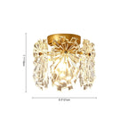 Moderno Glam 1-Luce Fiore di Neve Cristallo Vetro Semi Flush Mount