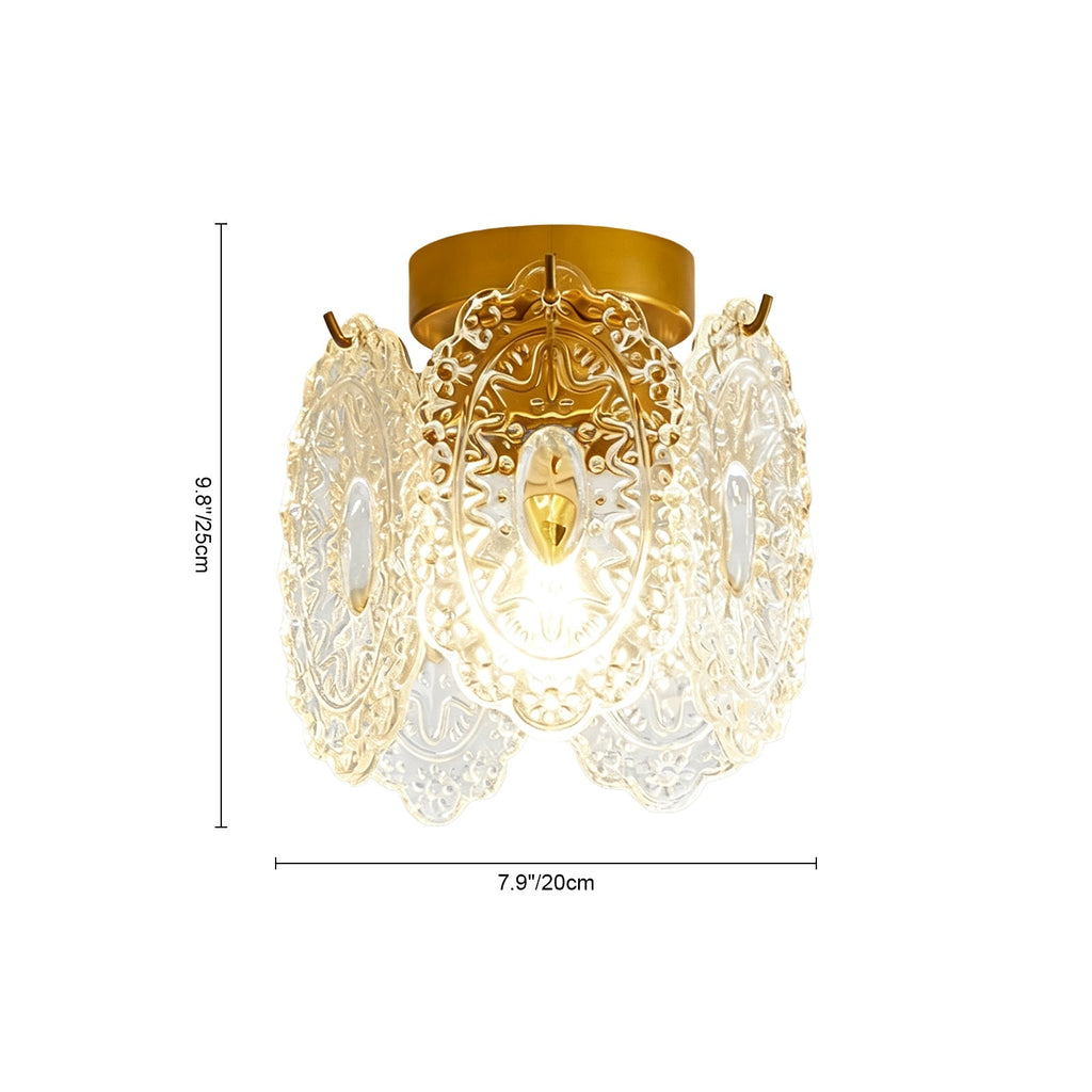 Moderno Glam 1-Luce Fiore di Neve Cristallo Vetro Semi Flush Mount