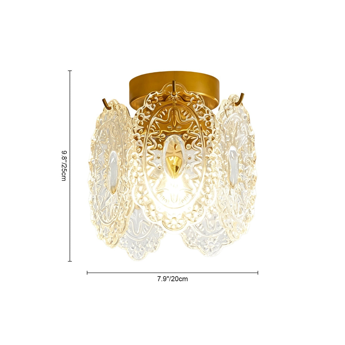 Moderno Glam 1-Luce Fiore di Neve Cristallo Vetro Semi Flush Mount