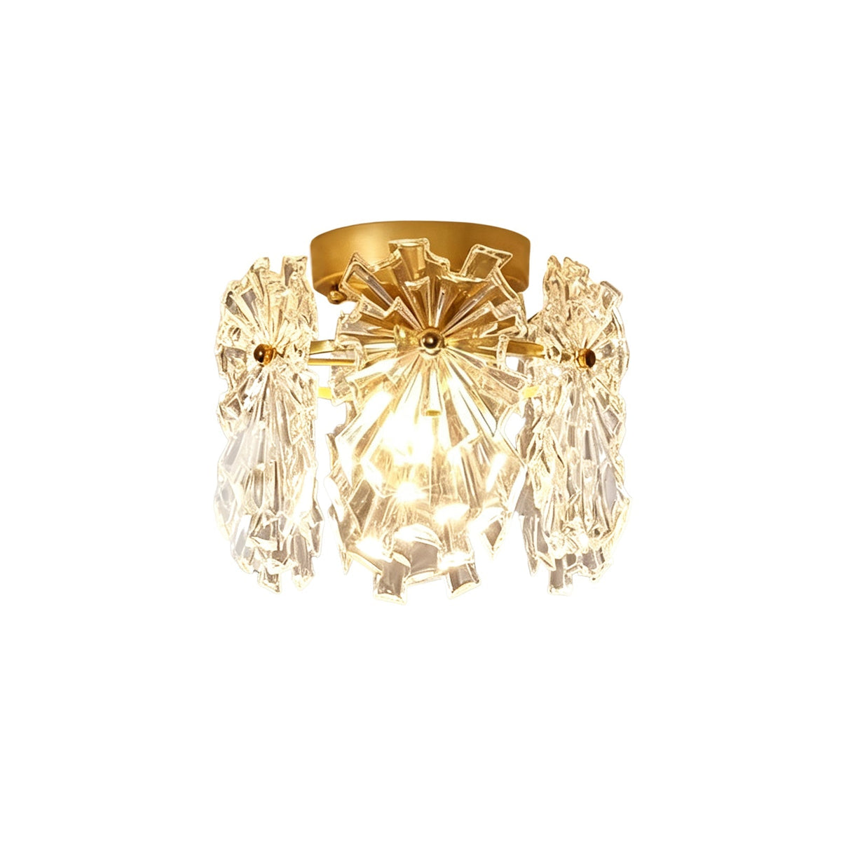 Moderno Glam 1-Luce Fiore di Neve Cristallo Vetro Semi Flush Mount