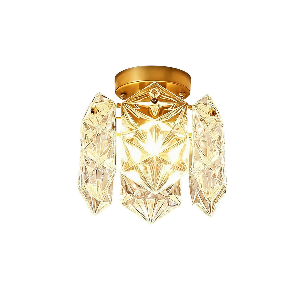 Moderno Glam 1-Luce Fiore di Neve Cristallo Vetro Semi Flush Mount