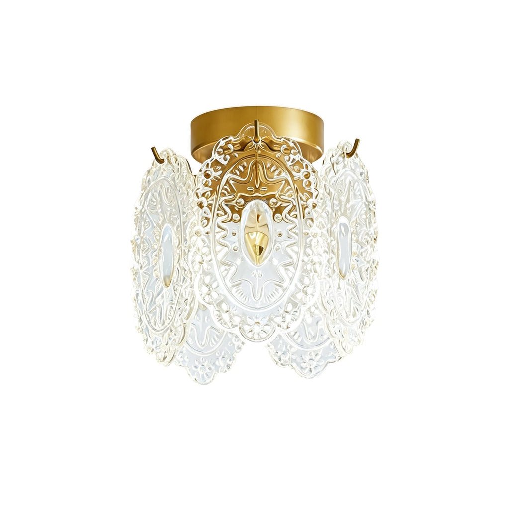 Moderno Glam 1-Luce Fiore di Neve Cristallo Vetro Semi Flush Mount