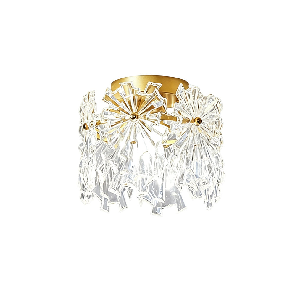 Moderno Glam 1-Luce Fiore di Neve Cristallo Vetro Semi Flush Mount