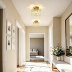 Moderno Glam 1-Luce Fiore di Neve Cristallo Vetro Semi Flush Mount