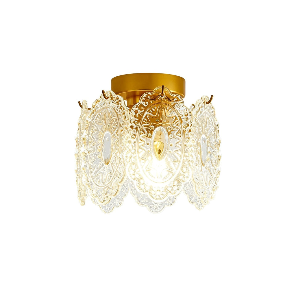 Moderno Glam 1-Luce Fiore di Neve Cristallo Vetro Semi Flush Mount