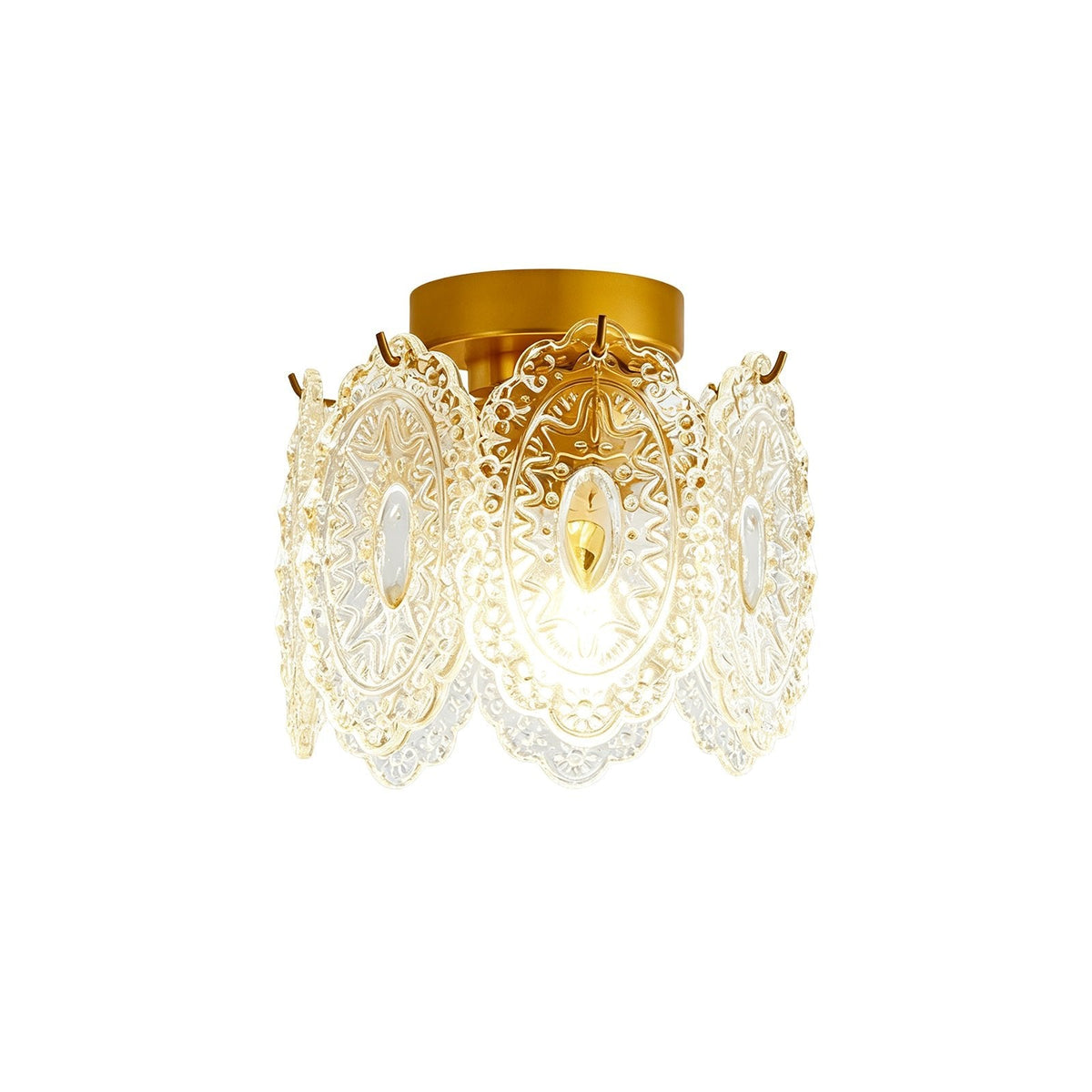 Moderno Glam 1-Luce Fiore di Neve Cristallo Vetro Semi Flush Mount