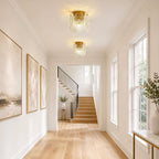 Moderno Glam 1-Luce Fiore di Neve Cristallo Vetro Semi Flush Mount
