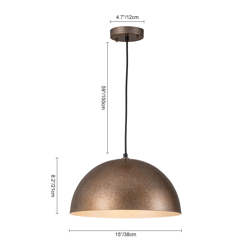 Lampada a sospensione in metallo a cupola con 1 luce per zona pranzo