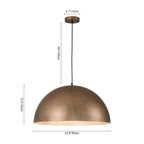 Lampada a sospensione in metallo a cupola con 1 luce per zona pranzo