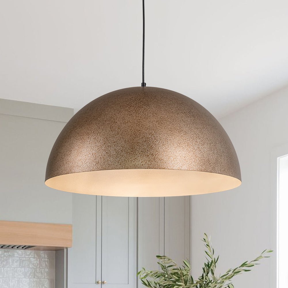 Lampada a sospensione in metallo a cupola con 1 luce per zona pranzo
