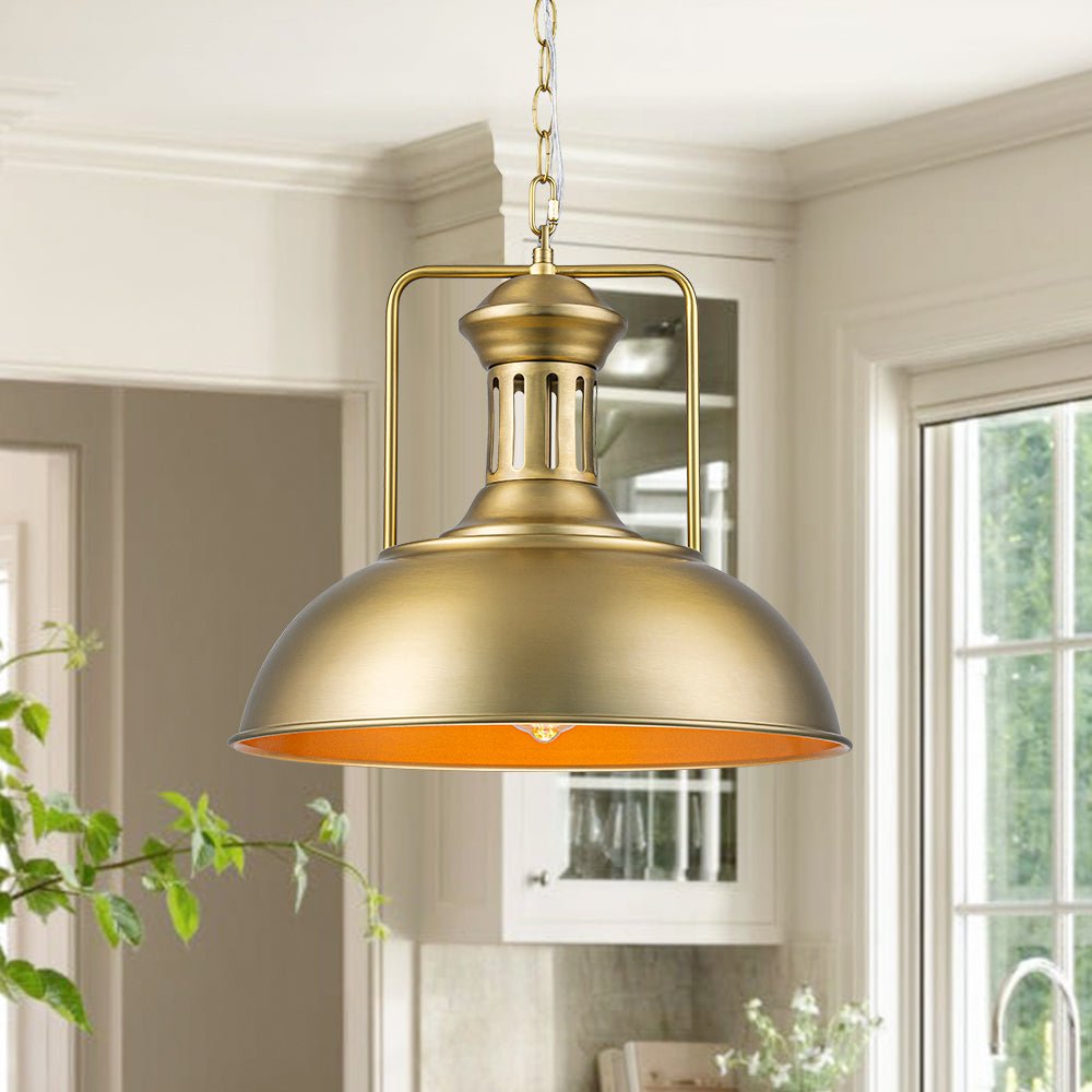 Moderno Industriale Lampada a Sospensione a Cupola in Metallo con 1 Luce