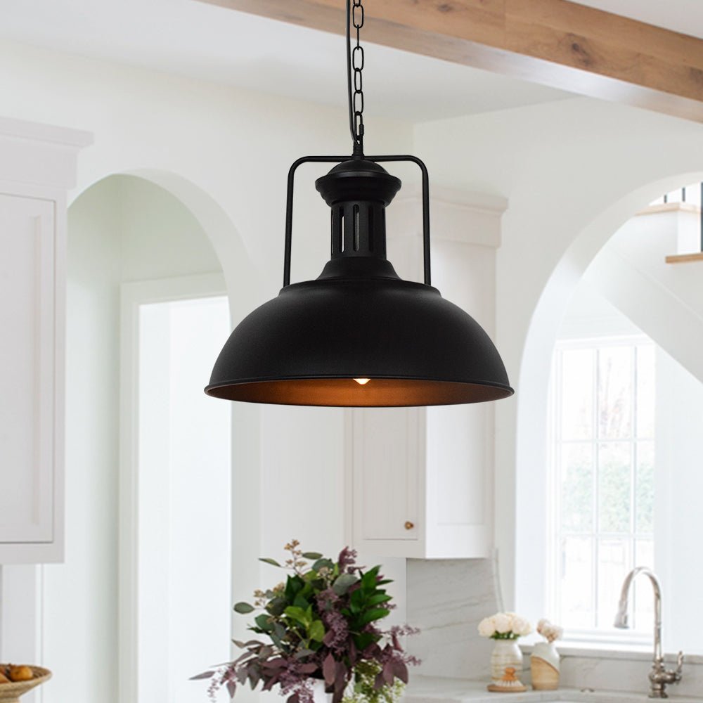 Moderno Industriale Lampada a Sospensione a Cupola in Metallo con 1 Luce