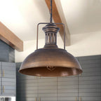 Moderno Industriale Lampada a Sospensione a Cupola in Metallo con 1 Luce