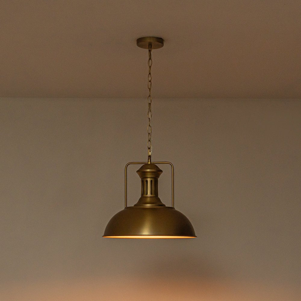 Moderno Industriale Lampada a Sospensione a Cupola in Metallo con 1 Luce