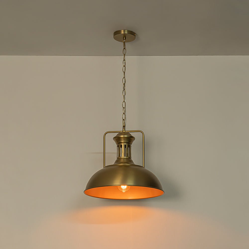 Moderno Industriale Lampada a Sospensione a Cupola in Metallo con 1 Luce
