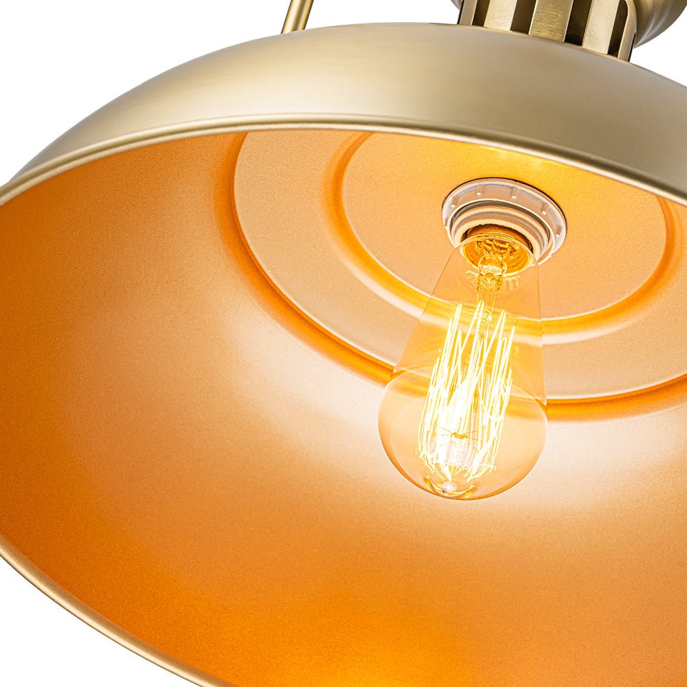 Moderno Industriale Lampada a Sospensione a Cupola in Metallo con 1 Luce