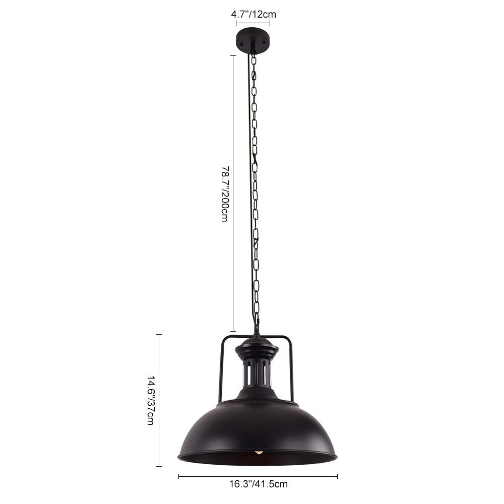 Moderno Industriale Lampada a Sospensione a Cupola in Metallo con 1 Luce