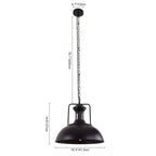 Moderno Industriale Lampada a Sospensione a Cupola in Metallo con 1 Luce