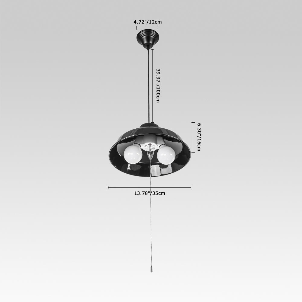 Lampadario a cupola moderna con 3 luci