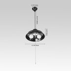 Lampadario a cupola moderna con 3 luci