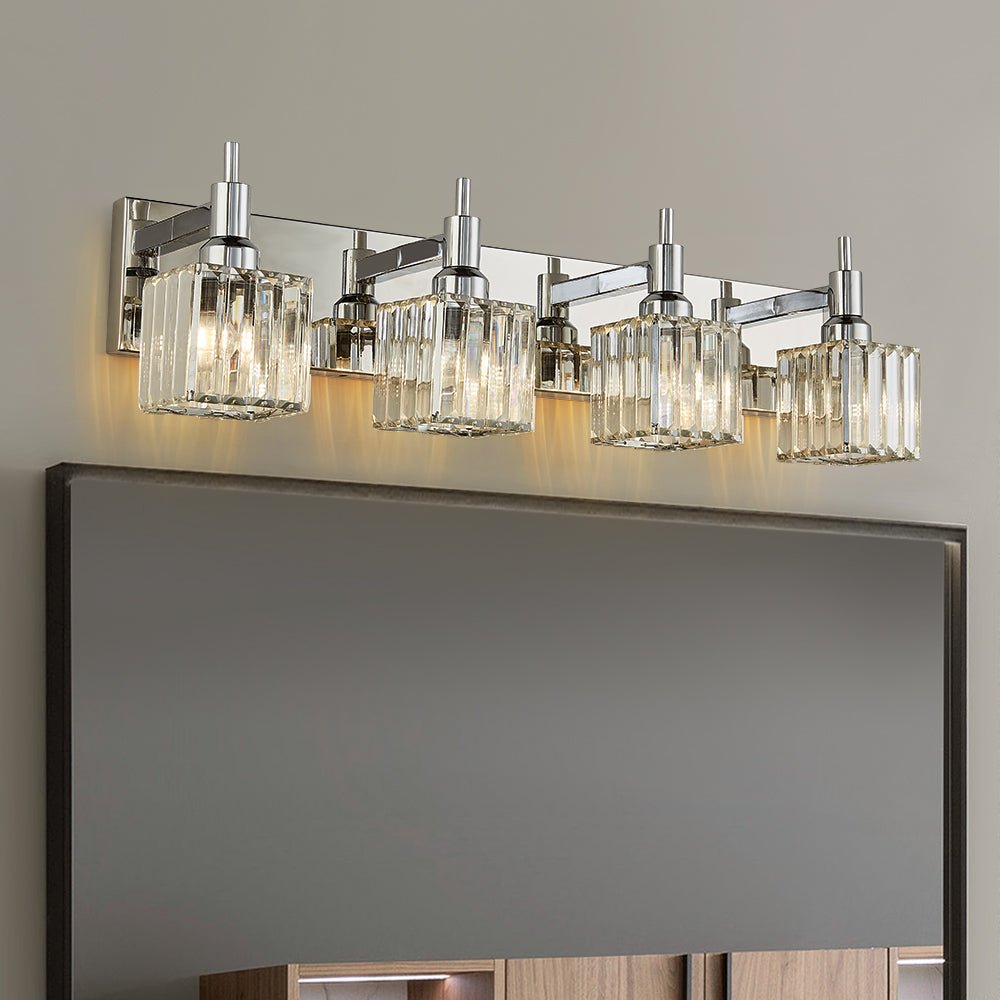 Moderna Luce da Parete per Bagno in Cristallo di Lusso