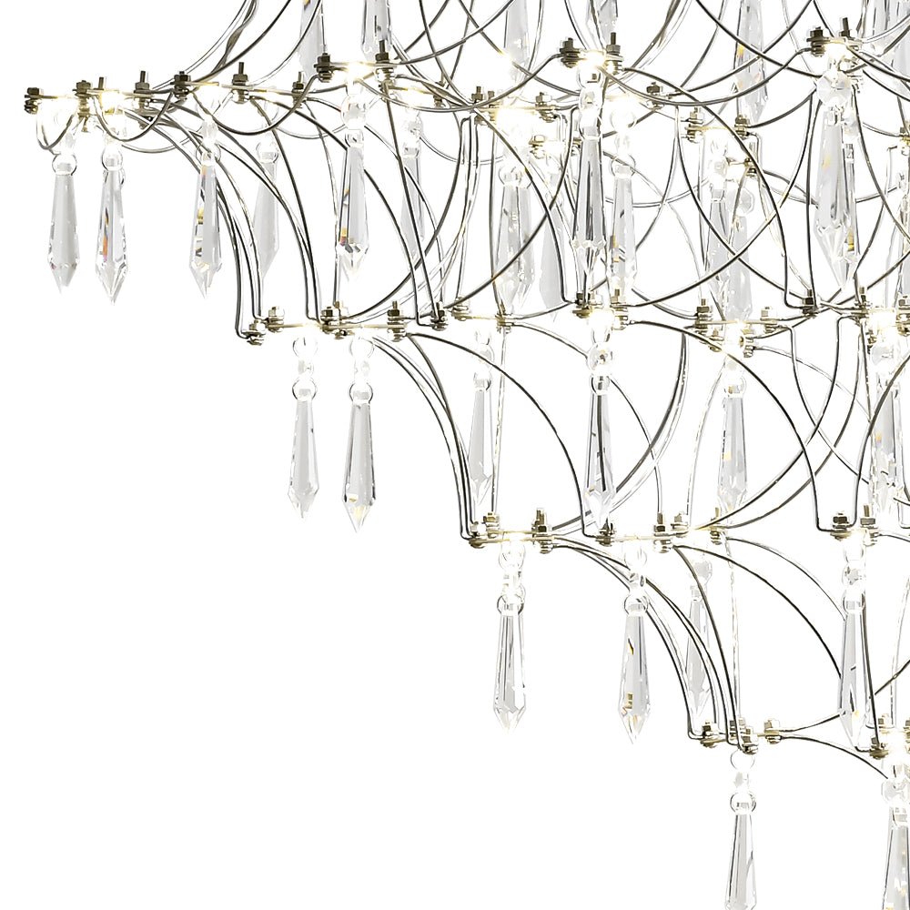 Lampadario in Cristallo LED a Stella con Rami di Lusso Moderno