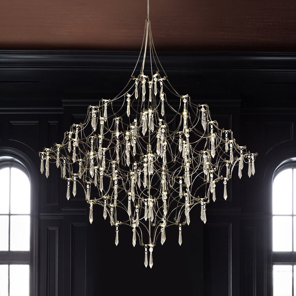 Lampadario in Cristallo LED a Stella con Rami di Lusso Moderno