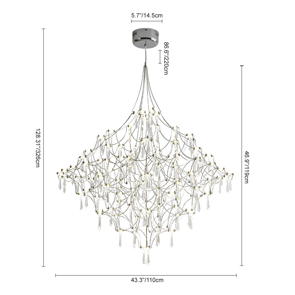 Lampadario in Cristallo LED a Stella con Rami di Lusso Moderno