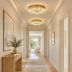 Moderna Luce da Soffitto Rotonda in Cristallo di Lusso