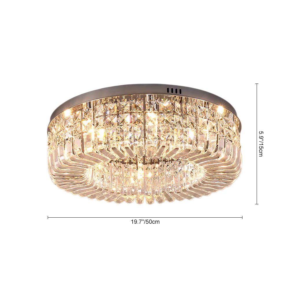 Moderna Luce da Soffitto Rotonda in Cristallo di Lusso