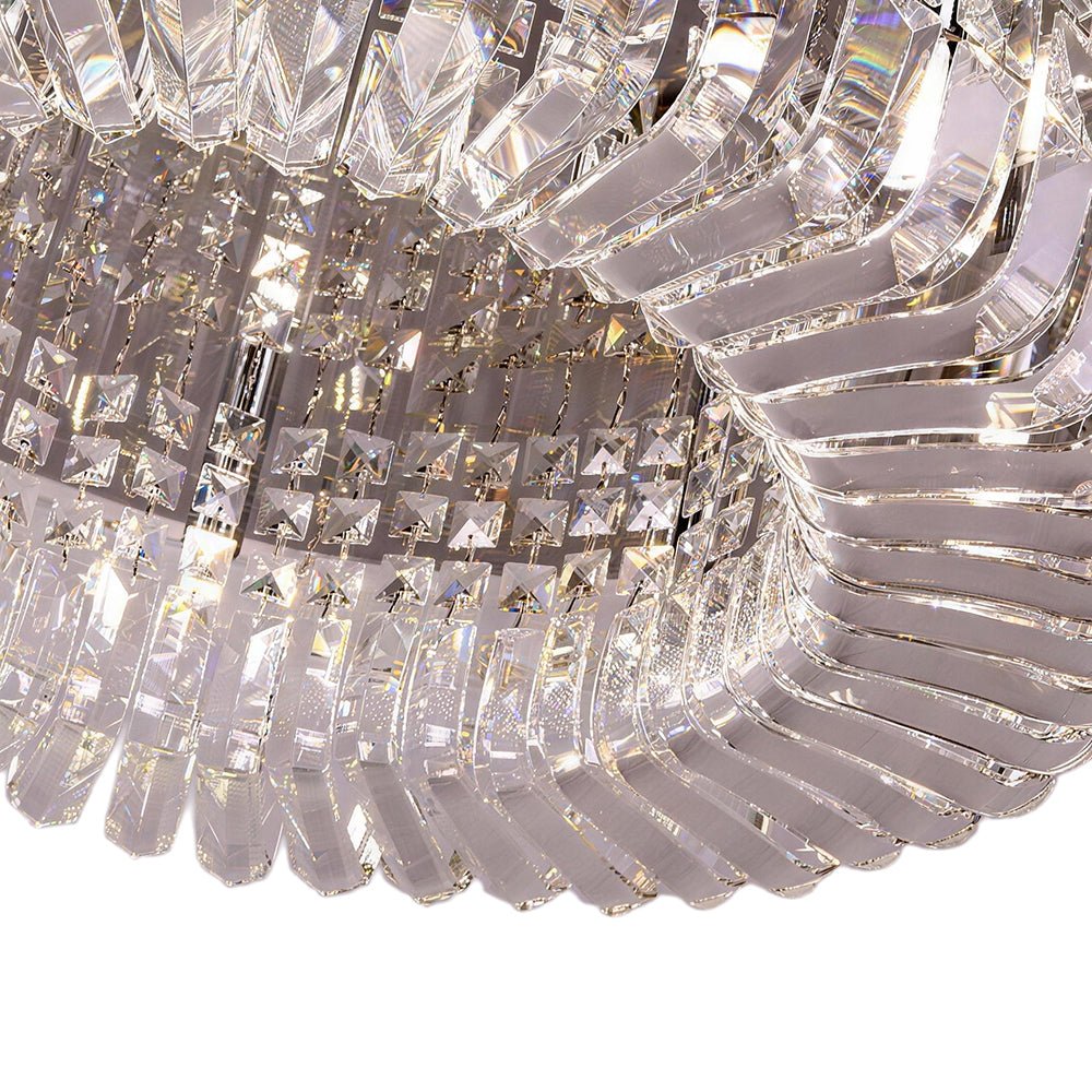 Moderna Luce da Soffitto Rotonda in Cristallo di Lusso